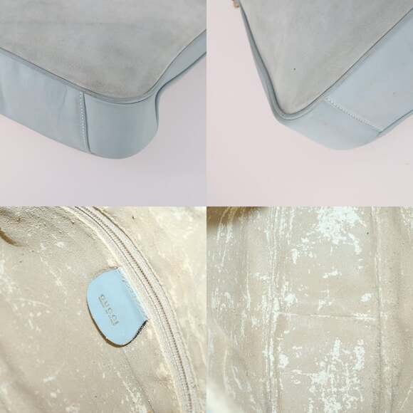 GUCCI Bamboo Hand Bag Suede Light Blue Gold 001 001 - Picture 11 of 12